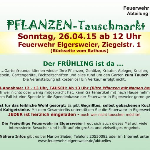 Pflanzentauschmarkt 2015 in Offenburg - Elgersweier